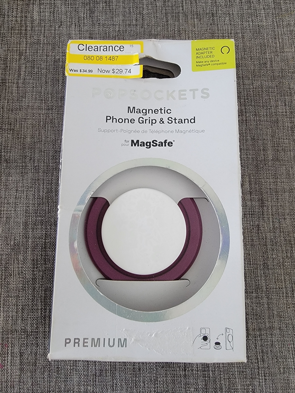 PopSocket Magnetic Phone Grip & Stand - Plum & White Floral